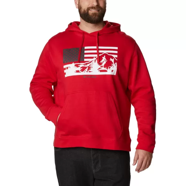 Columbia Mens Trek Graphic HoodieMountain RedUs Hood Flag