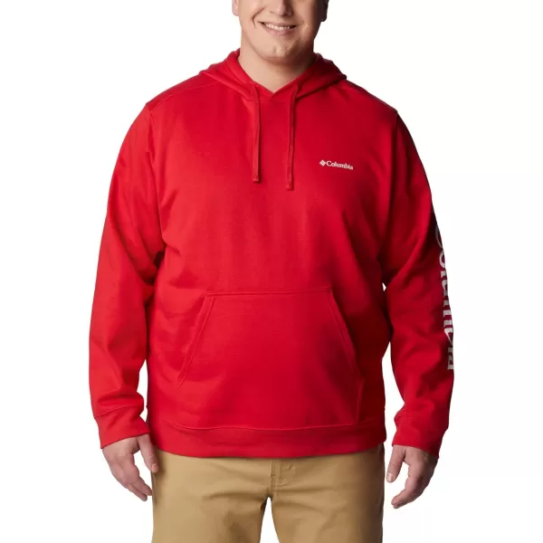 Columbia Mens Trek HoodieMountain RedCsc Sleeve Logo