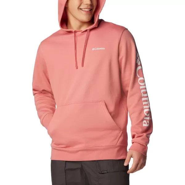 Columbia Mens Trek HoodiePink AgaveCsc Sleeve Logo