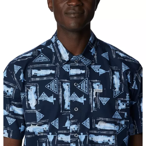 Columbia Mens Trollers Best Short Sleeve ShirtCollegiate Navy Anchors Up