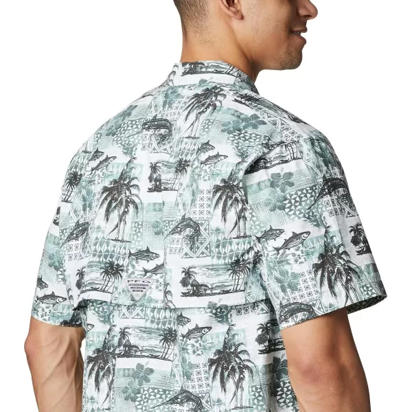 Columbia Mens Trollers Best Short Sleeve ShirtPond Polynesian Print