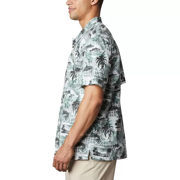 Columbia Mens Trollers Best Short Sleeve ShirtPond Polynesian Print