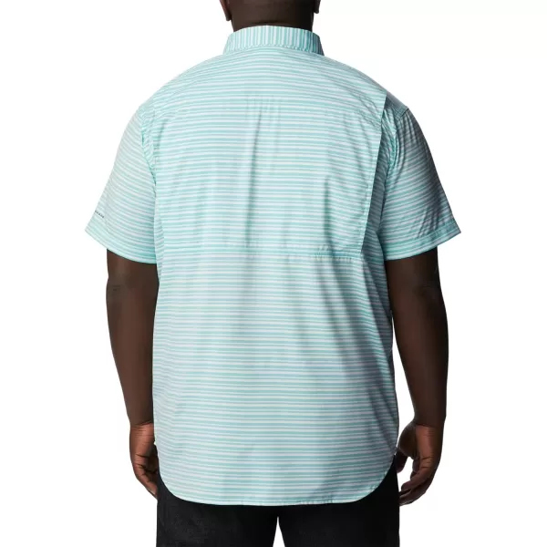 Columbia Mens Twisted Creek Iii Short SleeveBright Aqua Basic Stripe