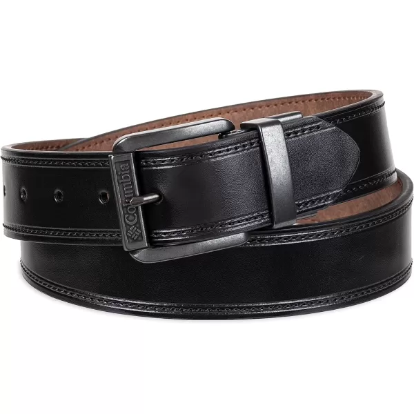 Columbia Mens TwoInOne Reversible Casual Jeans BeltBlackBrown Roller