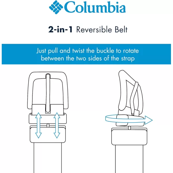 Columbia Mens TwoInOne Reversible Casual Jeans BeltTanBrown