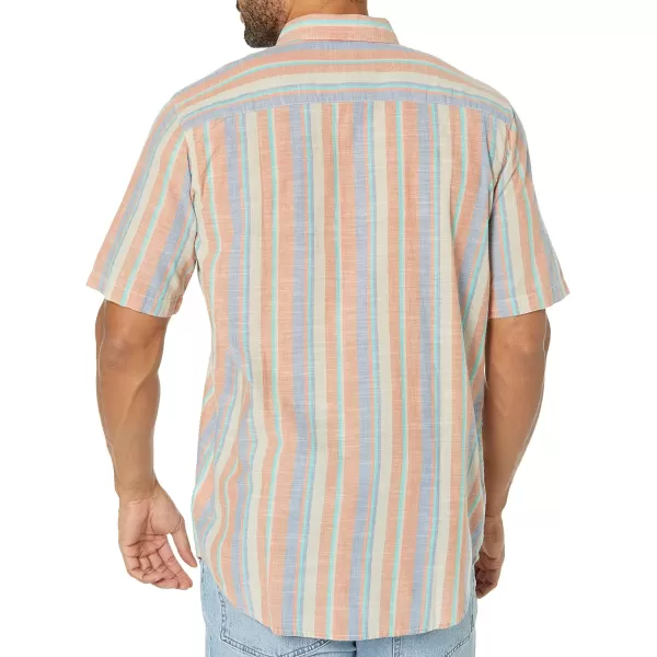 Columbia Mens Under Exposure Yarn Dye Short Sleeve ShirtDesert Orange Blocky Stripe