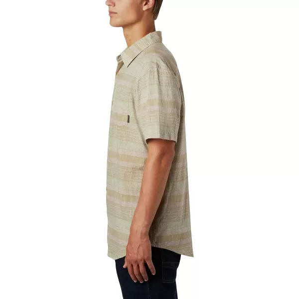 Columbia Mens Under Exposure Yarn Dye Short Sleeve ShirtPixel Stripe