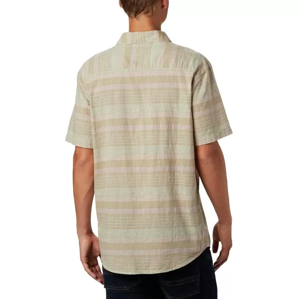 Columbia Mens Under Exposure Yarn Dye Short Sleeve ShirtPixel Stripe