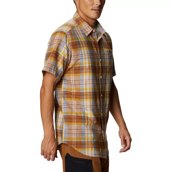 Columbia Mens Under Exposure Yarn Dye Short Sleeve ShirtWalnut Madras