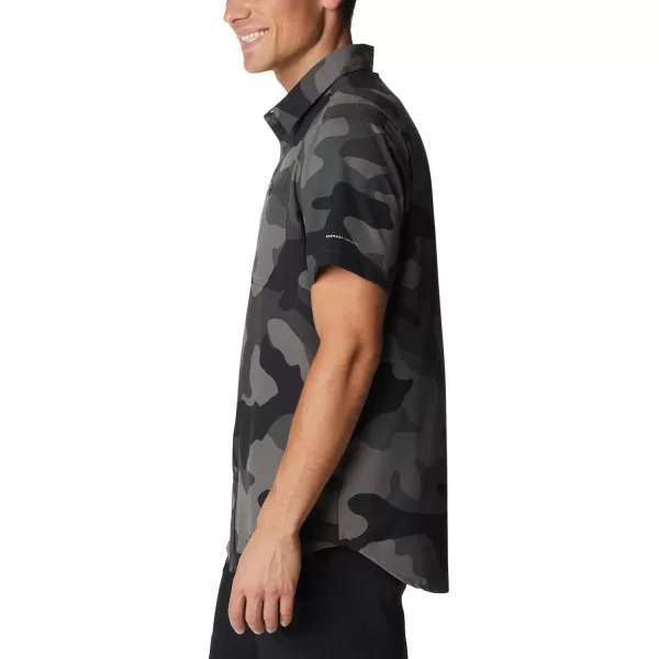 Columbia Mens Utilizer Printed Woven Short SleeveBlack Mod Camo