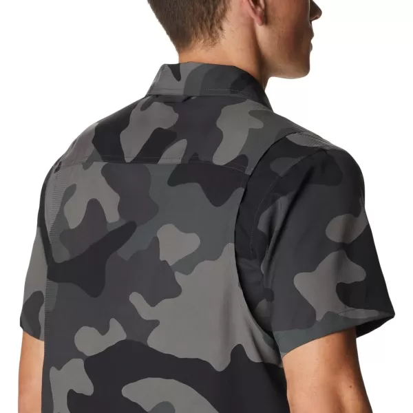 Columbia Mens Utilizer Printed Woven Short SleeveBlack Mod Camo