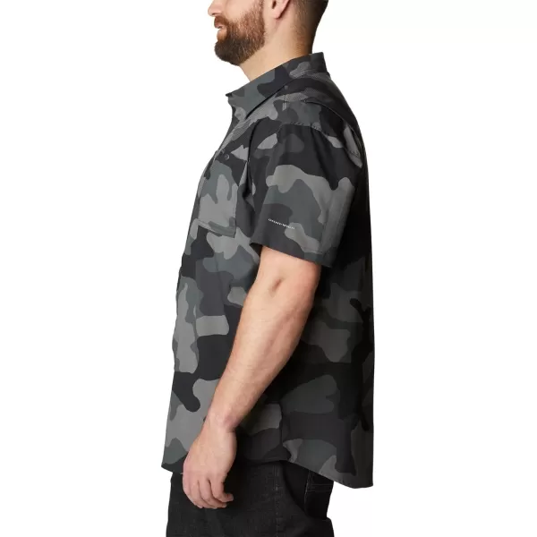 Columbia Mens Utilizer Printed Woven Short SleeveBlack Mod Camo