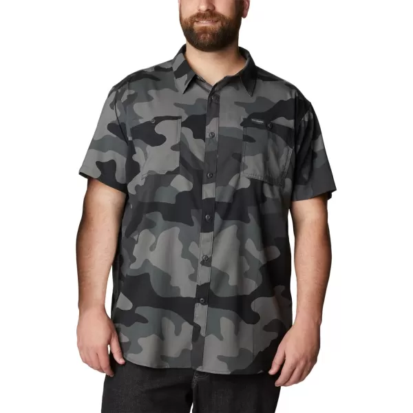 Columbia Mens Utilizer Printed Woven Short SleeveBlack Mod Camo