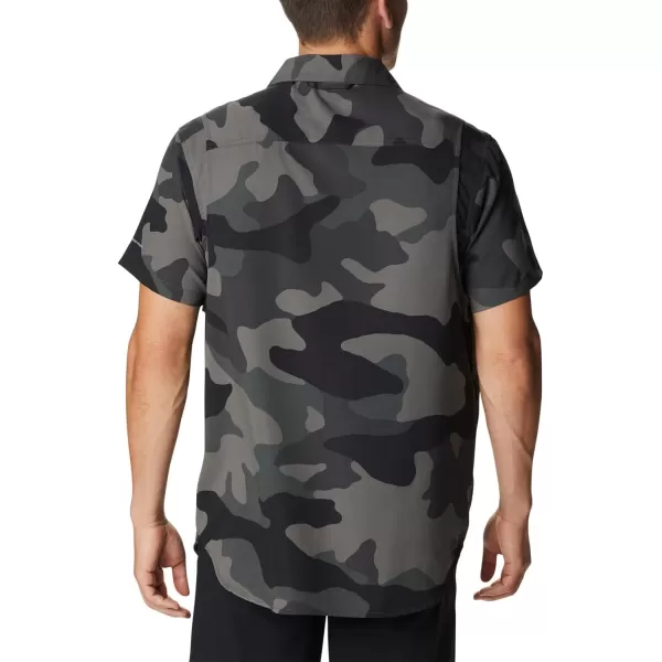 Columbia Mens Utilizer Printed Woven Short SleeveBlack Mod Camo