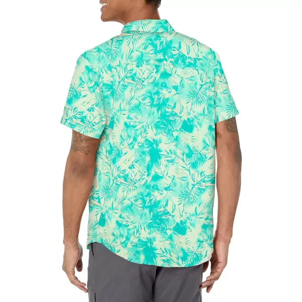 Columbia Mens Utilizer Printed Woven Short SleeveIce Green Sketchy Paradise