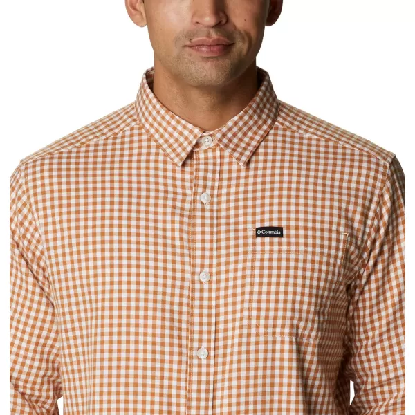 Columbia Mens Vapor Ridge Iii Long Sleeve ShirtCanyon Gold Gingham