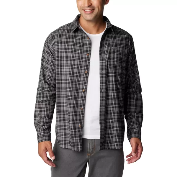 Columbia Mens Vapor Ridge Iii Long Sleeve ShirtCity Grey Plaid Gradient