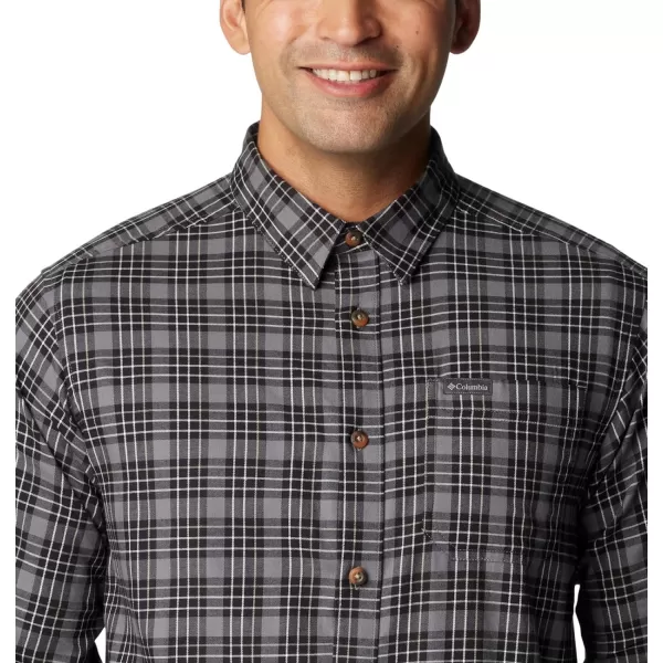 Columbia Mens Vapor Ridge Iii Long Sleeve ShirtCity Grey Plaid Gradient