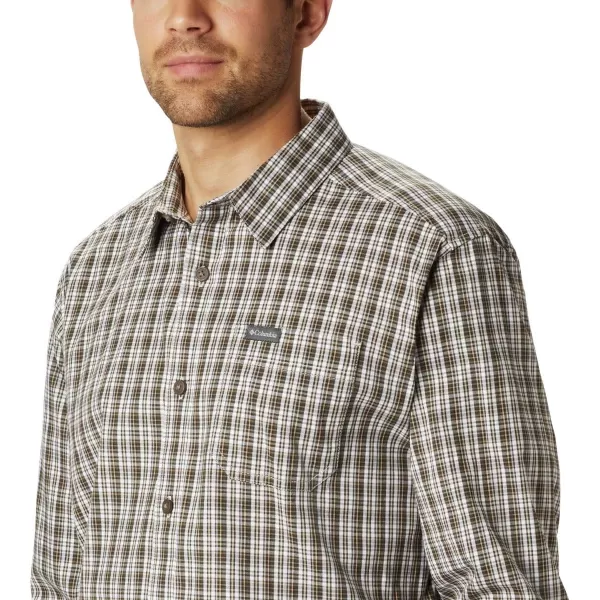 Columbia Mens Vapor Ridge Iii Long Sleeve ShirtDark Stone Mini Check