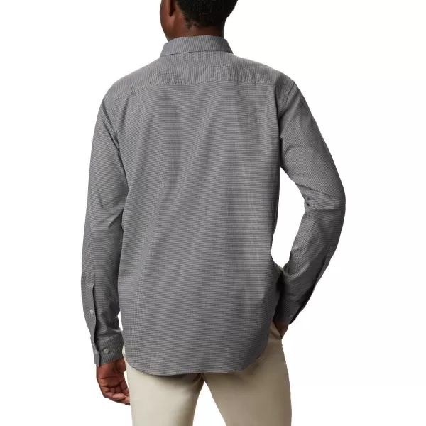 Columbia Mens Vapor Ridge Iii Long Sleeve ShirtLight Grey Houndstooth Grid