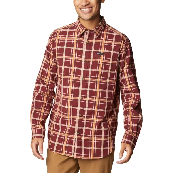 Columbia Mens Vapor Ridge Iii Long Sleeve ShirtRed Jasper Tartan