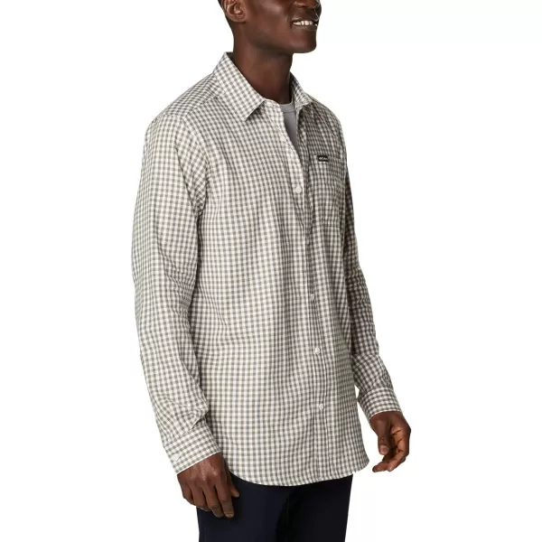 Columbia Mens Vapor Ridge Iii Long Sleeve ShirtStone Green Gingham