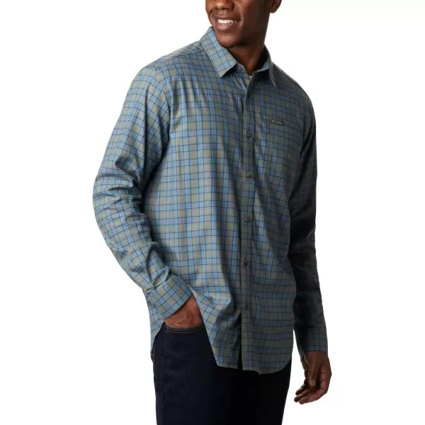 Columbia Mens Vapor Ridge Iii Long Sleeve ShirtStone Green Plaid