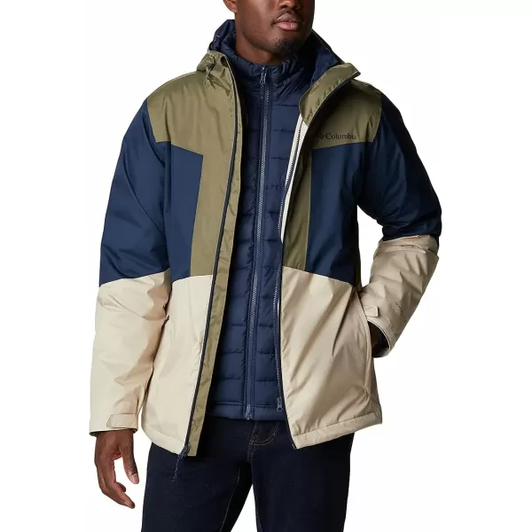 Columbia Mens Wallowa Park Interchange JacketAncient FossilStone GreenCollegiate Navy