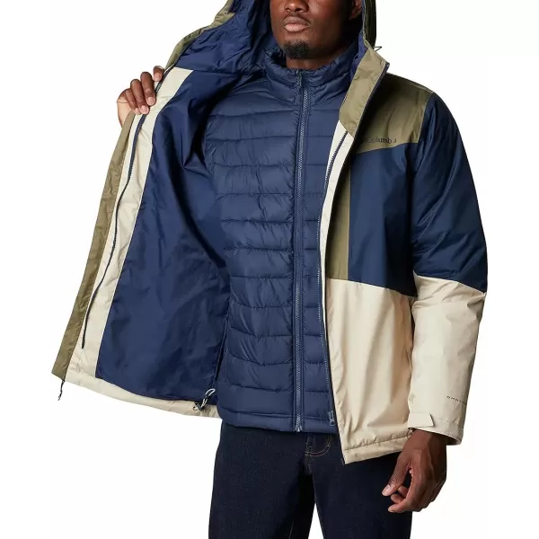 Columbia Mens Wallowa Park Interchange JacketAncient FossilStone GreenCollegiate Navy