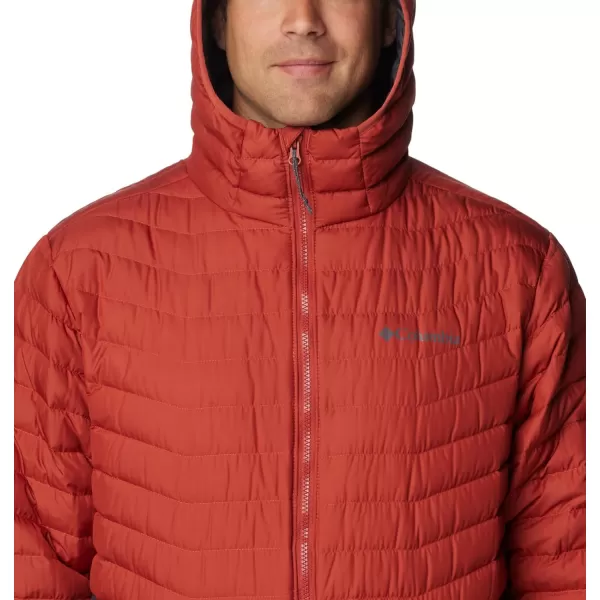 Columbia Mens Westridge Down Hooded JacketShark Warp Red