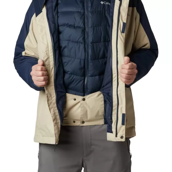 Columbia Mens Whirlibird IV Interchange Jacket Waterproof  BreathableAncient FossilCollegiate Navy