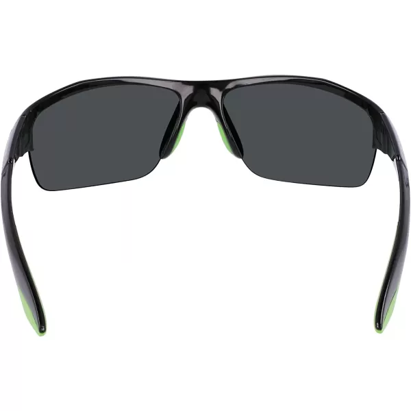 Columbia Mens Wingard Rectangular SunglassesShiny Black amp GreenGreen Mirror