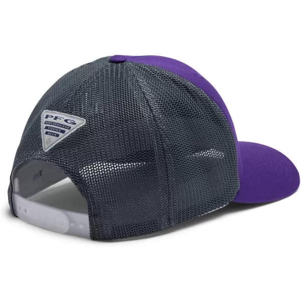 Columbia Mesh Snap BackHigh CrownLSU Tigers Lsu  Vivid PurpleCharcoa