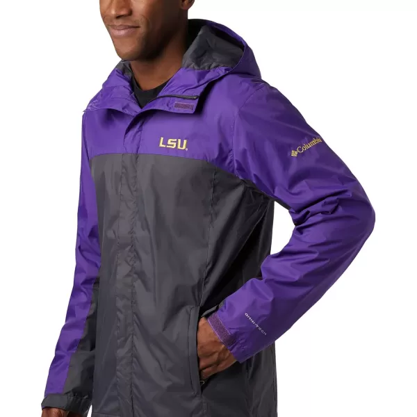 Columbia NCAA mens Glennaker Storm JacketLSU Tigers Lsu  Vivid Purple Dark Grey