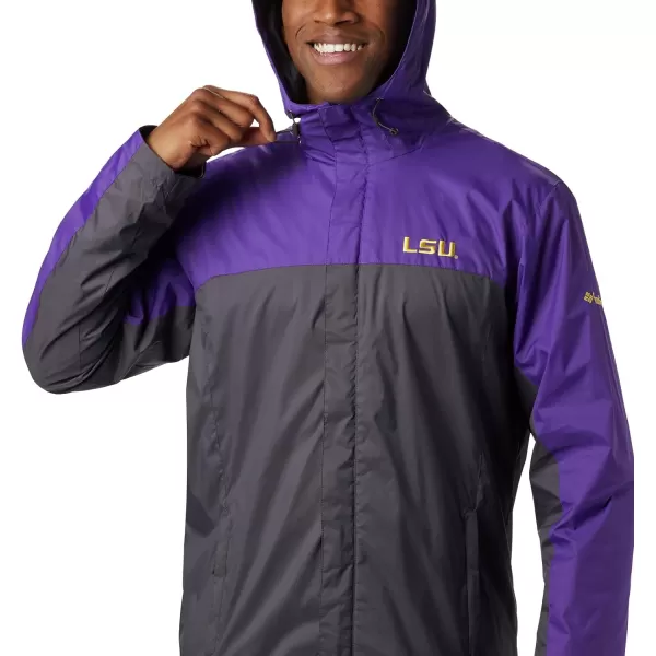 Columbia NCAA mens Glennaker Storm JacketLSU Tigers Lsu  Vivid Purple Dark Grey