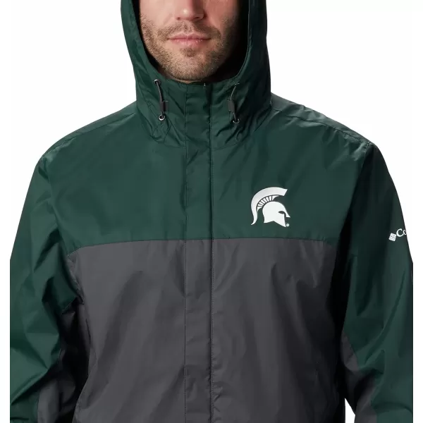 Columbia NCAA mens Glennaker Storm JacketMichigan State Spartans MS  Spruce Dark Grey