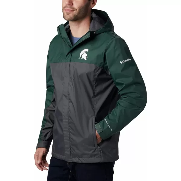 Columbia NCAA mens Glennaker Storm JacketMichigan State Spartans MS  Spruce Dark Grey