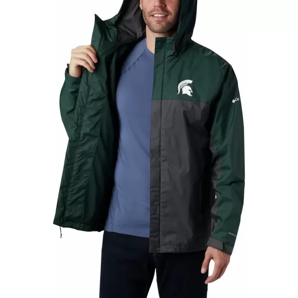 Columbia NCAA mens Glennaker Storm JacketMichigan State Spartans MS  Spruce Dark Grey