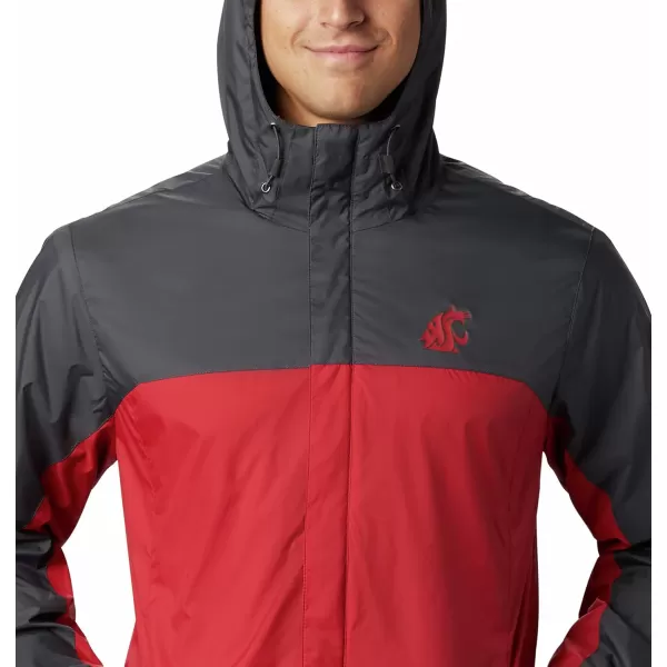 Columbia NCAA mens Glennaker Storm JacketWashington State Cougars Waz  Dark Grey Red Velvet