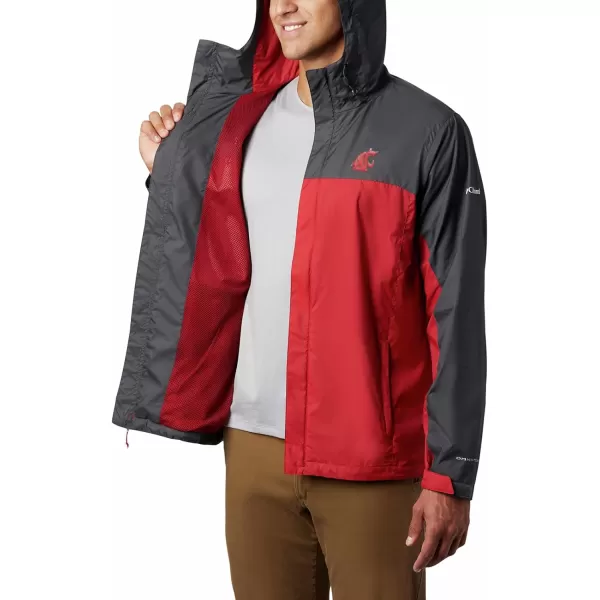 Columbia NCAA mens Glennaker Storm JacketWashington State Cougars Waz  Dark Grey Red Velvet