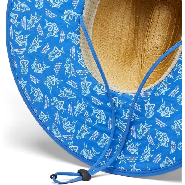 Columbia PFG BAHA Straw HatVivid Blue Triangler Print