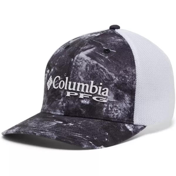 Columbia PFG Camo Mesh Ball CapHighHigh Crown Black Realtree Horizon