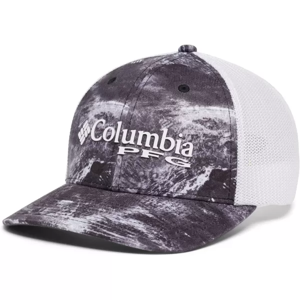 Columbia PFG Camo Mesh Ball CapHighHigh Crown Black Realtree Horizon