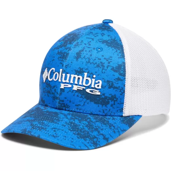 Columbia PFG Camo Mesh Ball CapHighHigh Crown Blue Macaw Pfg Camo