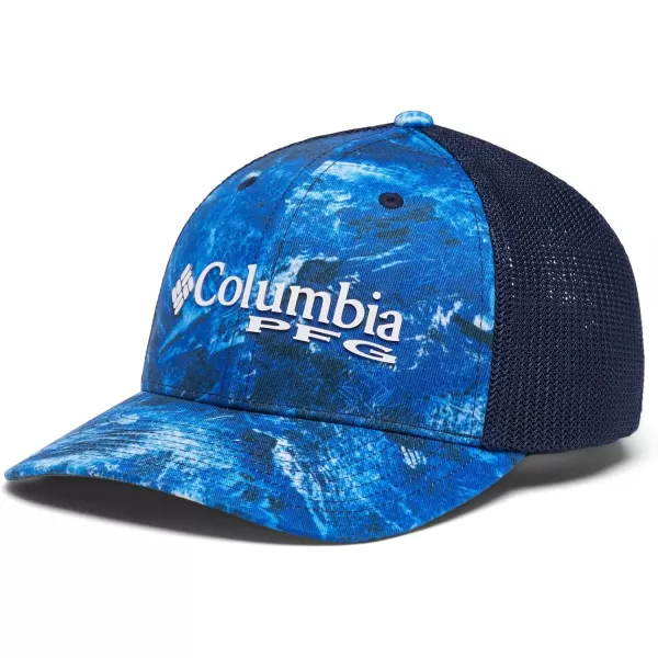 Columbia PFG Camo Mesh Ball CapHighHigh Crown Blue Macaw Realtree Horizon