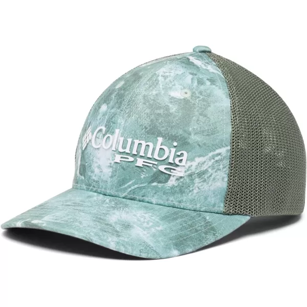 Columbia PFG Camo Mesh Ball CapHighHigh Crown Cool Green Realtree Horizon