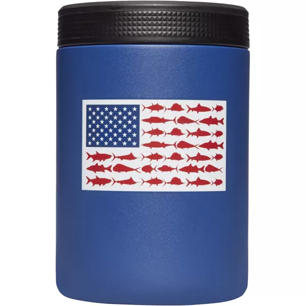 Columbia PFG DoubleWall Vacuum Can and Bottle Cozie StainlessCarbon Flag