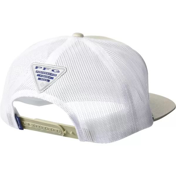 Columbia PFG Flat Brim Snap BackFossilWhiteon the Line