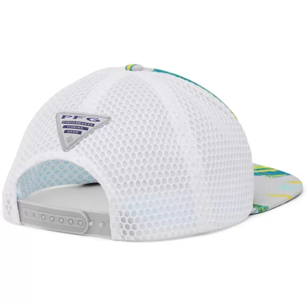 Columbia PFG Floating Flat Brim Snap BackCool GreyReel Dreamz Print