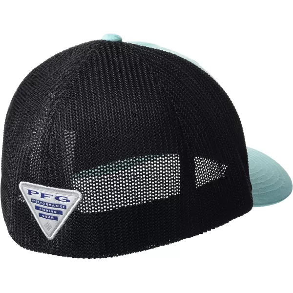 Columbia PFG Leather Fish Flag Mesh Ball CapGulf StreamBlack